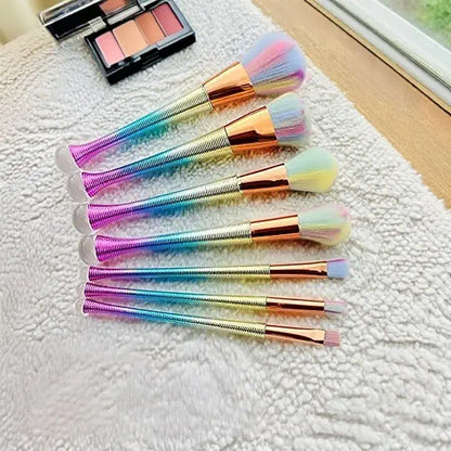 Colorful foundation blending makeup brushes with soft premium bristles