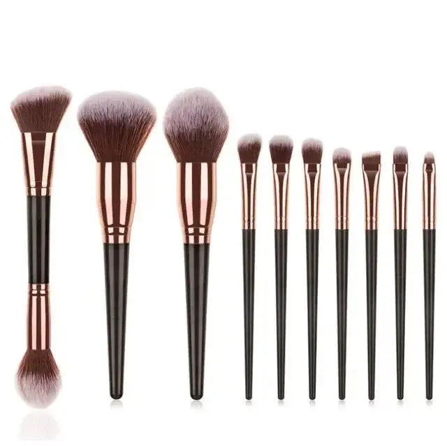Dual sided beauty brushes for professional makeup application