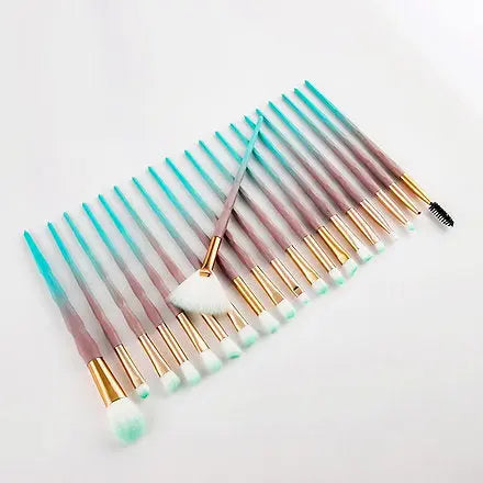 Eye makeup brushes with colorful handles for smooth blending