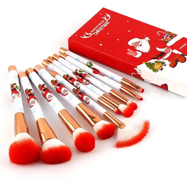 Soft festive makeup brushes for smooth face and eye makeup blending
