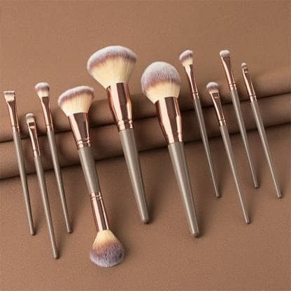 Roslet 10Pcs Makeup Brush Set Premium Synthetic Brush Cosmetics with double head brush