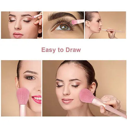 Lightweight pink makeup brushes for seamless makeup application