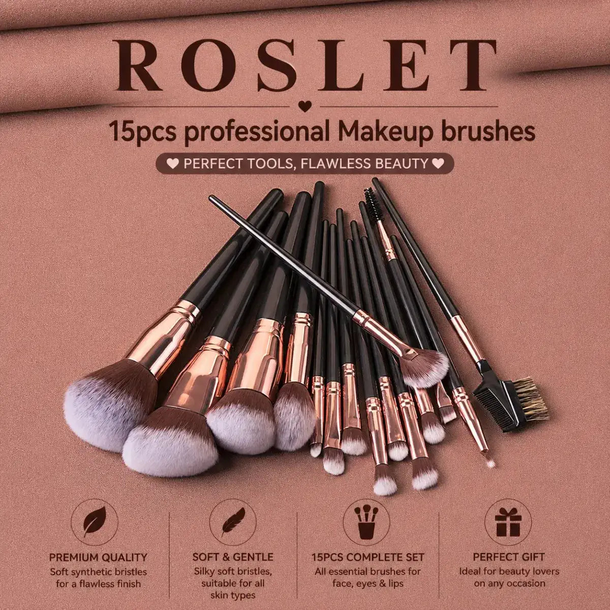 Lightweight professional beauty brushes for comfortable makeup application