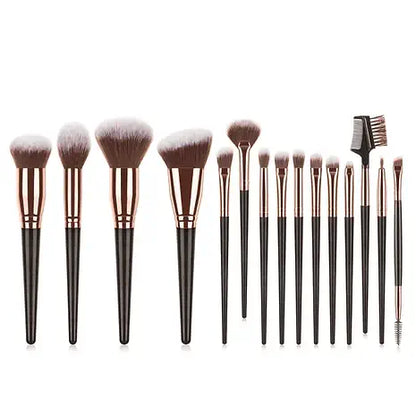 Roslet 15pcs Premium Synthetic Kabuki makeup brushes set powder blush eyeshadow brushes (Black)
