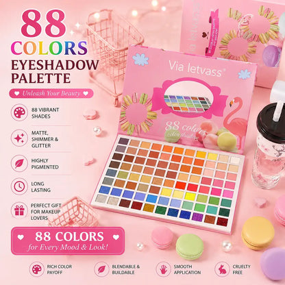 Matte and shimmer eyeshadow palette for eye makeup looks