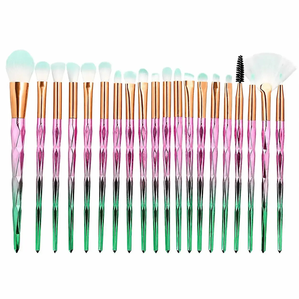 Multicolor eye makeup brushes with soft blending bristles