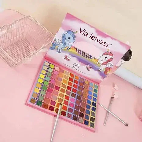 Party makeup eyeshadow palette with vibrant color collection