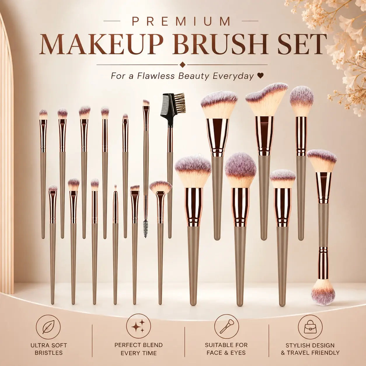 Premium soft makeup brushes collection for beginners and makeup artists in India