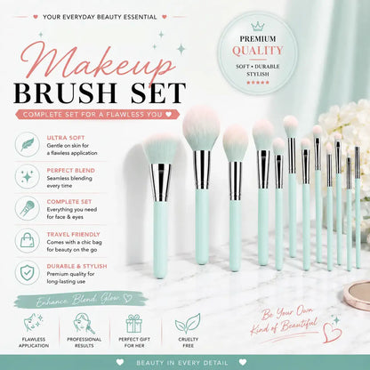 Premium wooden handle makeup brush set for flawless makeup application in India