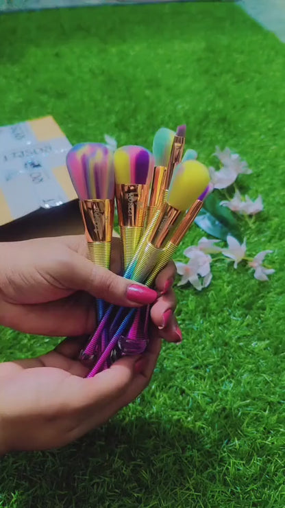 ROSLET multicolor makeup brushes for smooth foundation blending contouring blush and eyeshadow makeup looks in India