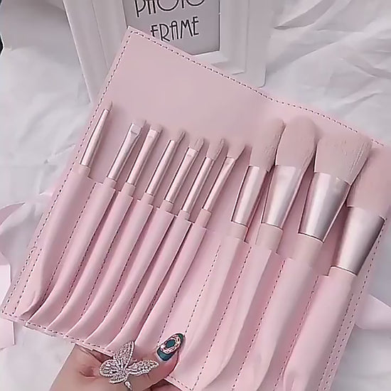 ROSLET 11 pcs peach makeup brushes for eye blending contouring blush powder and flawless makeup application in India