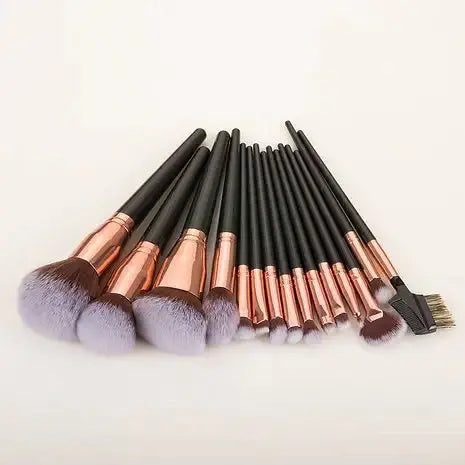 Professional black beauty makeup brushes for powder contour and blush