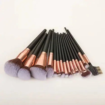 Professional black beauty makeup brushes for powder contour and blush