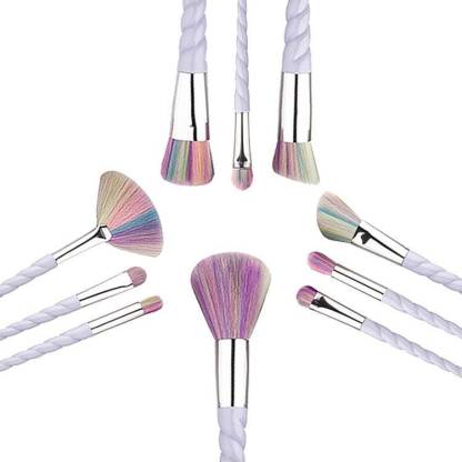 Roslet Makeup Brushes 10 Piece Multi Color Premium Makeup Brush Set