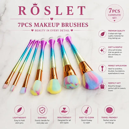 Rainbow multicolor makeup brushes for smooth daily makeup looks in India