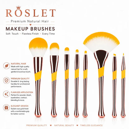 Soft natural bristle makeup brushes for smooth blending