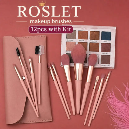 ROSLET affordable 12 pcs makeup brushes for daily beauty routines