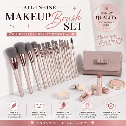 ROSLET champagne gold makeup brush collection for smooth blending