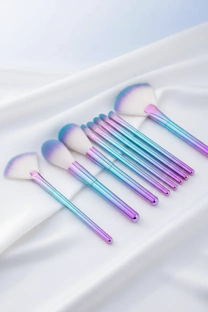 Colorful face makeup brushes with soft blending bristles for smooth makeup application