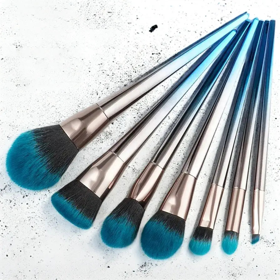 Colorful ROSLET unicorn makeup brushes for smooth blending