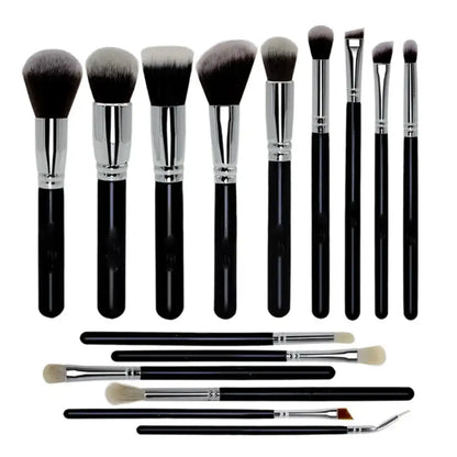 ROSLET complete face and eye makeup brush kit with premium quality brushes and storage pouch