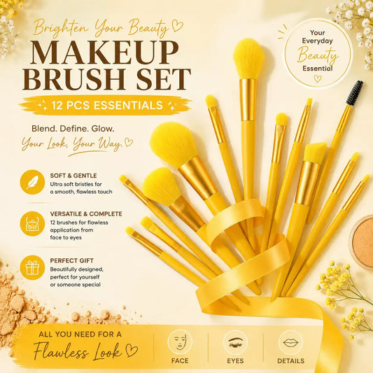 ROSLET premium 12 pcs makeup brushes for flawless beauty looks