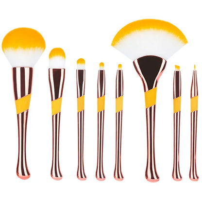 Elegant 8-piece makeup brush set for daily makeup routines