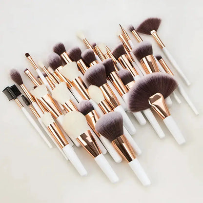 Professional blending brushes with travel friendly carrying case