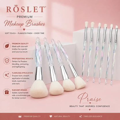 Professional crystal makeup brushes for smooth blending and flawless makeup