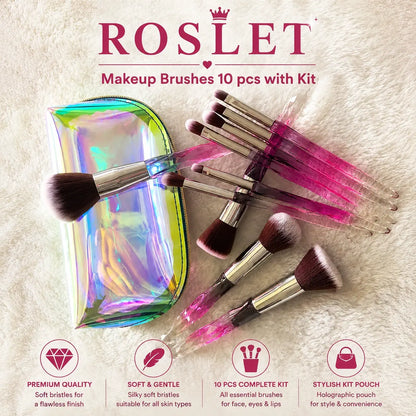 Transparent handle beauty brushes for flawless makeup application