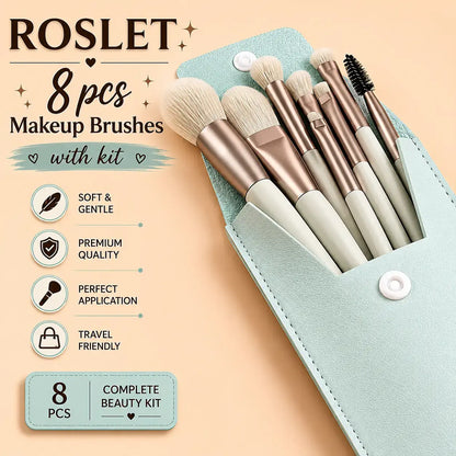 ROSLET travel makeup brush set with portable bag
