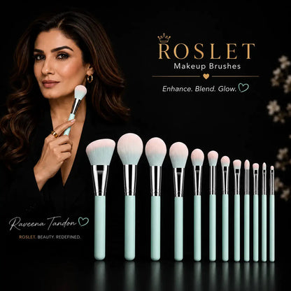 ROSLET professional wooden handle makeup brushes for smooth blending and contouring