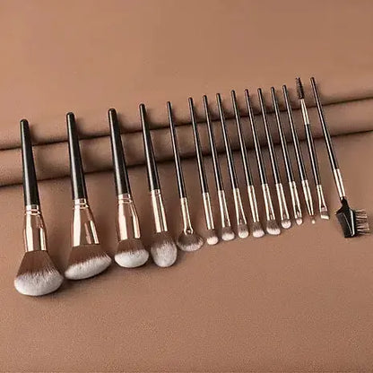 Soft kabuki foundation makeup brush collection for seamless application