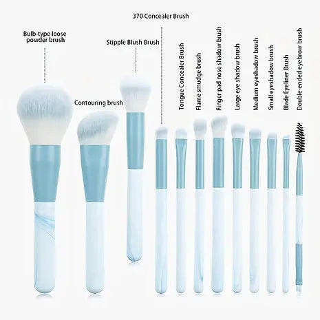 Travel friendly makeup brush set with premium storage bag for daily use
