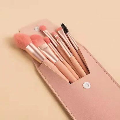 Travel makeup brushes for face and eye makeup