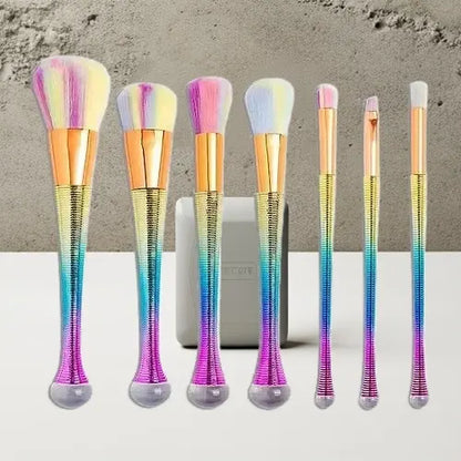 Trendy ROSLET multicolor makeup brush set for flawless blending